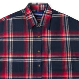 FACTORY SALE - Day to Day Flannel Short Sleeve Shirt - Red Navy