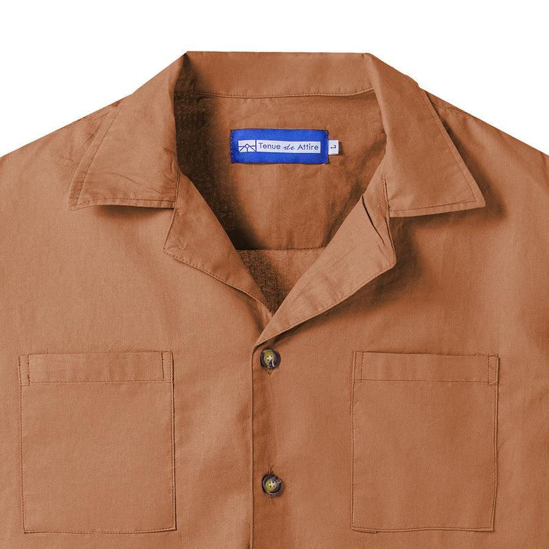 FACTORY SALE - Royal Brown Camp Collar Long Sleeve